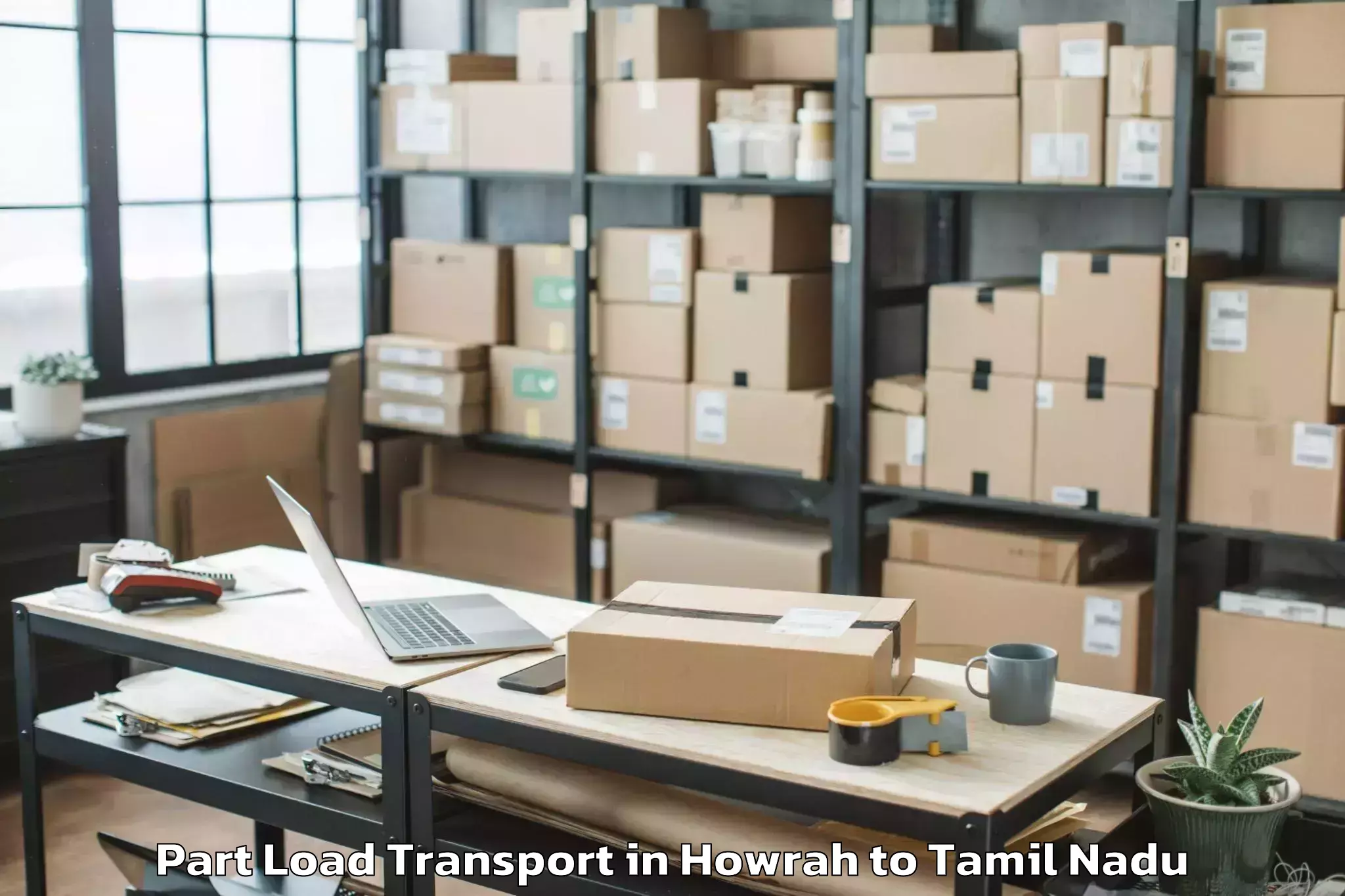 Affordable Howrah to Avudayarkoil Part Load Transport